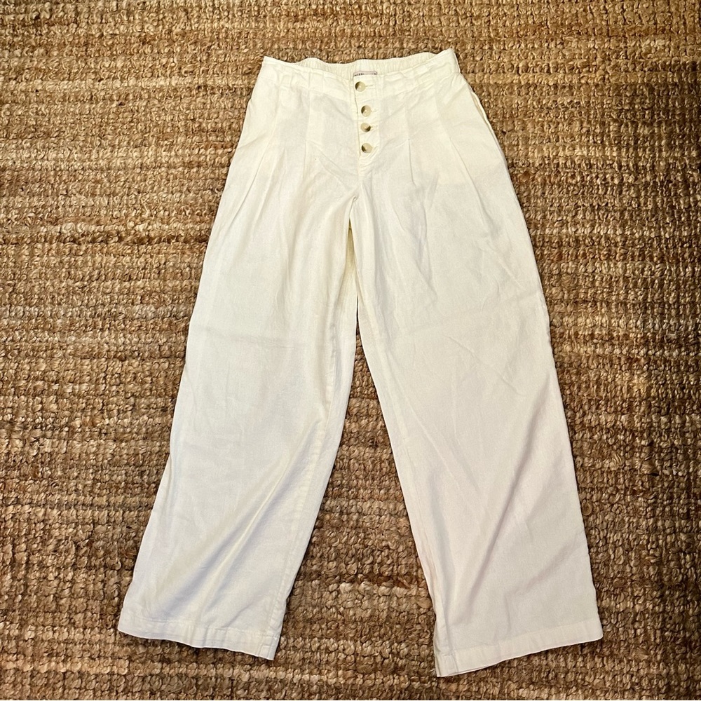 SINCERELY JULES WHITE LINEN PANT SIZE MEDIUM